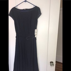 NWT Navy Lace Fit and Flare Dress by Evan Picone